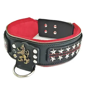 Pet Collars Handcrafted Customized Genuine Padded Leather Studded Dog & Hound Collars leather dog collars