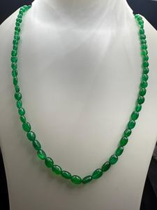Zambian Emerald <b>Necklace</b> 19 Inch Oval Cabochon Natural Green Gemstone Beaded Jewelry Handmade Statement <b>Necklace</b> Custom Gift - Product Image 1