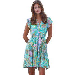 Vestido Mini Casual Estampado para Mujer, Ropa de Playa para Vacaciones - Product Image 3