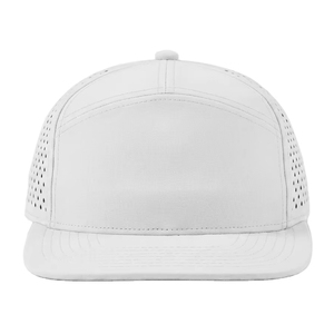 Premium Custom 7 Panel <b>Flat</b> Bill Snapback Breathable Laser Cut OEM ODM Low MOQ, High Quality Perforated Streetwear Snapback <b>Hat</b> - Product Image 1