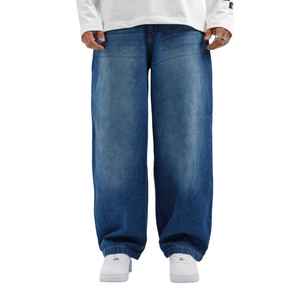 Manufacturer Direct Men's Wholesale Breathable Casual Dark Straight Solid Denim Jeans Embroidery for Summer Autumn Winter - Product Image 1