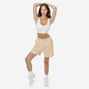 Shorts en molleton français pour femme, imprimé léopard, logo personnalisé, séchage rapide, respirant, en coton, vêtements de sport pour femme - Product Image 5