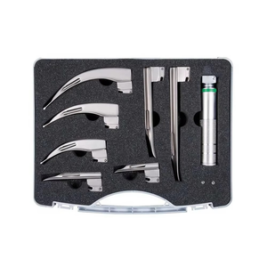 Fiber <b>Optic</b> ENT Diagnostic Laryngoscope Set Reusable Manual Stainless Steel Intubation Blades Kit with Bladeneedle Holder - Product Image 4