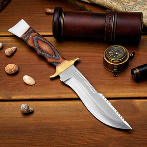 Cuchillo Skinner de acero de Damasco para supervivencia de caza, herramienta duradera multifunción para acampar al aire libre con 3 años de garantía - Product Image 6
