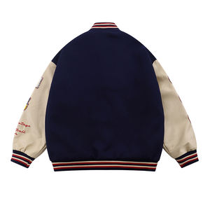 Chaqueta Varsity Newstyle 100% Lana con Bordado, Parches de Cuero Repujado, Sólida, Impermeable, Transpirable, Térmica y de Secado Rápido - Product Image 5