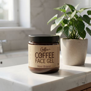 Gel pour le visage au café en marque privée | Gel visage hydratant et revitalisant infusé à la caféine, fabricant OEM / ODM - Product Image 3