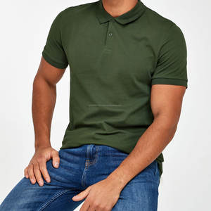 100% coton chemises pour hommes vierges logo brodé plaine à manches courtes polo pour hommes grande taille chemises pour hommes - Product Image 1