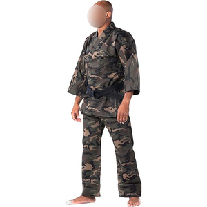 Uniforme d'arts martiaux 100% coton, tenue d'entraînement traditionnelle chinoise de karaté, short extensible à col en V - Product Image 3
