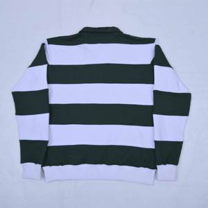 T-shirt de rugby surdimensionné pour homme à manches longues avec appliqué de haute qualité, en coton éponge uni, personnalisable avec logo, vente en gros, style streetwear - Product Image 2