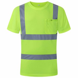 T-shirt de travail haute visibilité personnalisé avec logo, motif réfléchissant, sécurité, quantité en gros, plusieurs couleurs, respirant, imperméable, haute qualité - Product Image 1