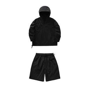 Hot Selling OEM Custom <b>Men's</b> Short Set Premium Quality Nylon Zip Hoodie and Shorts New Arrival Windbreaker Short Set Lightweight - Product Image 3