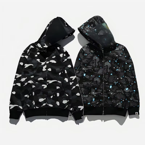 Sudadera con Capucha para Mujer, Estampado Espacial, Manga Larga, Tejido de Poliéster, Estilo Urbano, Casual de Otoño, Diseño con Cierre Frontal - Product Image 4