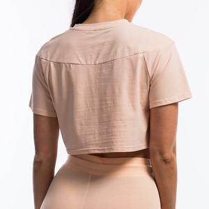 Hot Selling Summer <b>Women's</b> High Stretchy Professional Apparel Streetwear 100% Cotton <b>Loose</b> Fit Cut and Sew Crop Tops t <b>Shirt</b> - Product Image 4