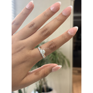 Exclusivo conjunto nupcial de diamantes cultivados en laboratorio, anillo solitario de 1.84 quilates VVS VS EF, oro macizo, joyería fina para mujer - Product Image 1