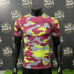 Camiseta de Compresión de Manga Corta para Hombre, Diseño de Camuflaje Personalizado, para Entrenamiento de MMA y BJJ, Transpirable, Antibacteriana y de Secado Rápido - Product Image 2