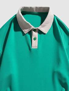 Camisas Polo de Manga Larga para Hombre, Camiseta con Cuello Polo y Bloques de Color, Camisa Casual de Golf con Parches - Product Image 3