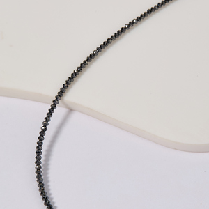 Collier de perles de diamants naturels noirs traités de 30 carats, authentiques, taille ronde, mélange de pierres précieuses noires scintillantes, couleur noir de minuit - Product Image 2