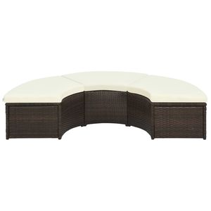 Ensemble de 7 canapés de patio marron et blanc crème pour l'aménagement de jardin - Product Image 4