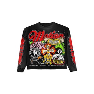 Men's <b>Long</b> Sleeve <b>Black</b> Streetwear <b>T</b>-<b>Shirt</b> With Pattern Print O-Neck Regular Fit <b>Black</b> casual jersey <b>shirt</b> Cotton breathable - Product Image 1