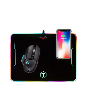 Mousepad lampu RGB 2023 baru, bantalan gaming 800*300 15w isi daya nirkabel untuk ponsel android