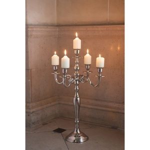 Top high and latest Quality Silver 5 arms <b>Candelabra</b> in cheap price handmade metal Aluminum <b>candelabra</b> for wedding Centerpiece - Product Image 3