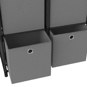 Contenedores de Almacenamiento Cúbicos de Tela Negra y Gris, 100% Poliéster con Estante de Exhibición Mediano de Acero - Product Image 6