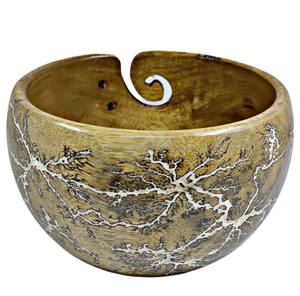 Bol en fil de bois de conception ronde simple faite à la main pour tricoter à la main 3mm d'épaisseur exporté d'Inde par Humran - Product Image 1