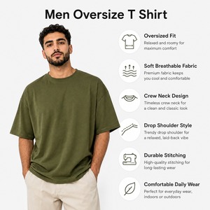 T-shirts surdimensionnés de qualité supérieure pour hommes, avec une texture douce, une forme confortable, une liberté de mouvement facile, une sensation respirante et une qualité durable. - Product Image 6