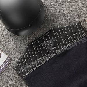Gilet en cuir véritable/denim pour homme, coupe diamant, veste sans manches de qualité supérieure pour la moto, avec plusieurs poches - Product Image 4