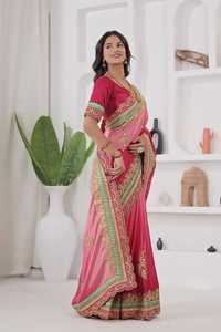 Sari Tradicional Indio para Fiestas, con Bordados, para Bodas y Eventos Festivos, Atuendo Elegante para Mujer - Product Image 3