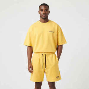 Wholesale Custom Logo high quality 100% cotton men's 2 piece <b>set</b> printed logo loose oversized <b>twin</b> <b>set</b> For Men - Product Image 1