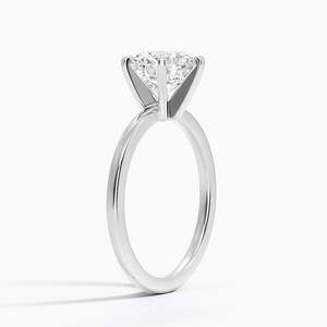 Elegant 14K White Gold Six-Prong Solitaire Ring with Timeless Luxury and Brilliant Solitaire Beauty - Product Image 2