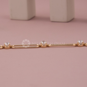 2.80 Tcw Lab Created Round Shape Diamond <b>Bracelet</b> & <b>Bangle</b> Luxury <b>Bangle</b> for Women's with VVS Clarity for Wholesale from India - Product Image 3