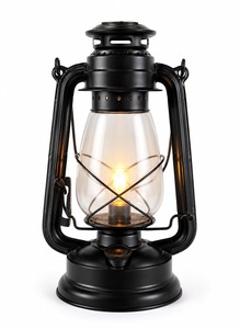 Direct Factory Supply Vintage Electric Lantern Iron Matte Black Bulb for Table Study Farm Decor Available For Sale - Product Image 3