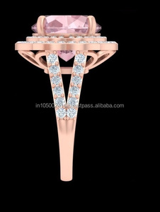 Moda romántica elegante Vintage geométrico joyería fina oro plata esterlina chapado en oro Ajuste de canal vástago dividido diamante - Product Image 5