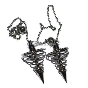 Pendules en cuivre noir en spirale, artisanat en pierres semi-précieuses |   Fournisseur et grossiste de pendules en métal - Product Image 1