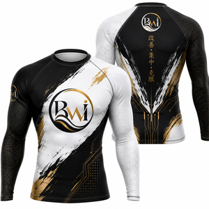 BWI Men's Full Sleeve Rash Guard Sublimation Print Quick Dry Spandex Polyester Adult Long Sleeve <b>Compression</b> <b>Shirt</b> - Product Image 1