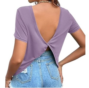Clubwear Sexy Hot Women Hollow Backless Shirts Casual Outdoor Swim Beach Backless Shirts Cotton Made Breathable For Womens - Product Image 4