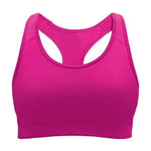 Soutien-gorge de sport personnalisé avec logo pour femme, vente en gros, à armatures, antichoc, en polyester et élasthanne, respirant, sexy, simple, uni - Product Image 5