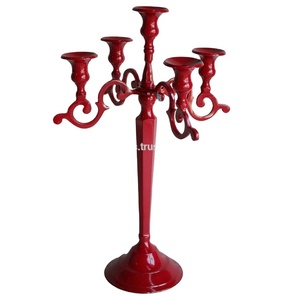 Top Trending 5-Arm Orange Aluminum Eco-Friendly Modern Art Unique <b>Candelabra</b> for Home Wedding Christmas Floor Decoration - Product Image 4