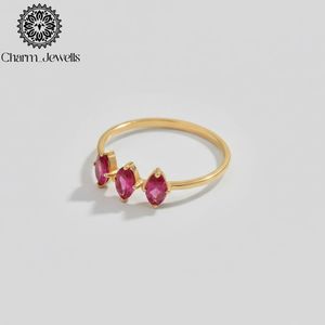 Charm Jewells Silver Moissanite <b>Flower</b> Engagement Ring <b>Cushion</b> Cut 18K Gold Plated Prong Setting IGI Certified 3 GM Women's - Product Image 6