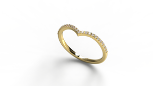 Luxury 18K Gold Chevron Diamond <b>Ring</b> V Shaped <b>Stacking</b> Band Micro Pave Round Diamond Engagement Band Fine Jewelry for Women - Product Image 2