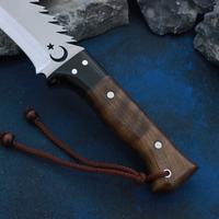 Couteau Bowie artisanal en acier inoxydable, fabrication OEM |   Couteau de survie et de camping avec lame à pointe clip et étui en cuir, 15 pouces