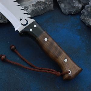 Cuchillo Bowie Hecho a Mano de Acero Inoxidable para Bricolaje |   Cuchillo de Supervivencia y para Actividades al Aire Libre con Funda de Cuero de 15 Pulgadas - Product Image 5