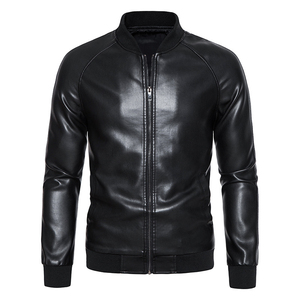 <b>Men's</b> Black Genuine <b>Leather</b> Bomber <b>Jacket</b> Custom Logo Zip Up Casual Fashion <b>Leather</b> Coat Premium OEM ODM Manufacturer - Product Image 2