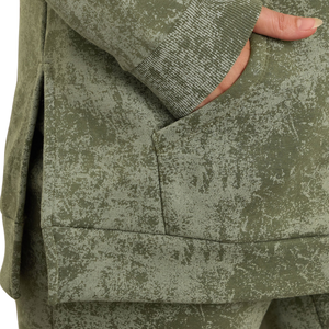 Sweat-shirt à poche unie pour femmes grandes tailles, tissu jersey respirant en polyester/coton, poche avant, manches longues, col rond côtelé - Product Image 5