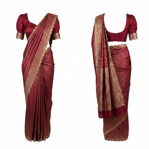 Magnifique Saree pour Femmes, Vêtement Traditionnel Élégant Drapé, Tenue Ethnique Brodée, Mode pour Mariage, Festival, Soirée - Product Image 1