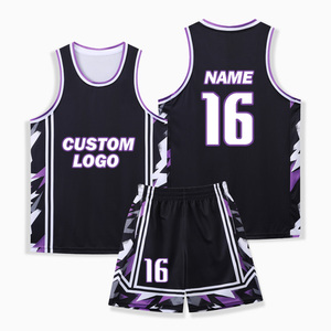 Factory Custom Fashion <b>Two</b>-<b>Piece</b> <b>Sets</b> Embroidered Breathable Sleeveless Basketball Uniforms Heavyweight <b>Mesh</b> Unisex Jersey - Product Image 5