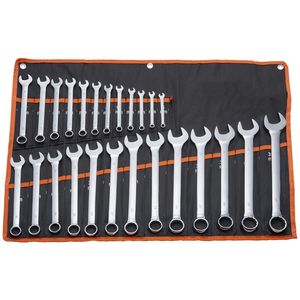 Juego de Llaves Combinadas de 25 Piezas, de Acero al Carbono, Métricas, de 6 mm a 32 mm, con Bolsa Enrollable, Incluye Tamaños 17 mm y 21 mm - Product Image 1