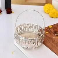 Panier en métal doré martelé, moderne et écologique, très tendance, avec poignée, idéal pour mariage, cadeau polyvalent, personnalisable